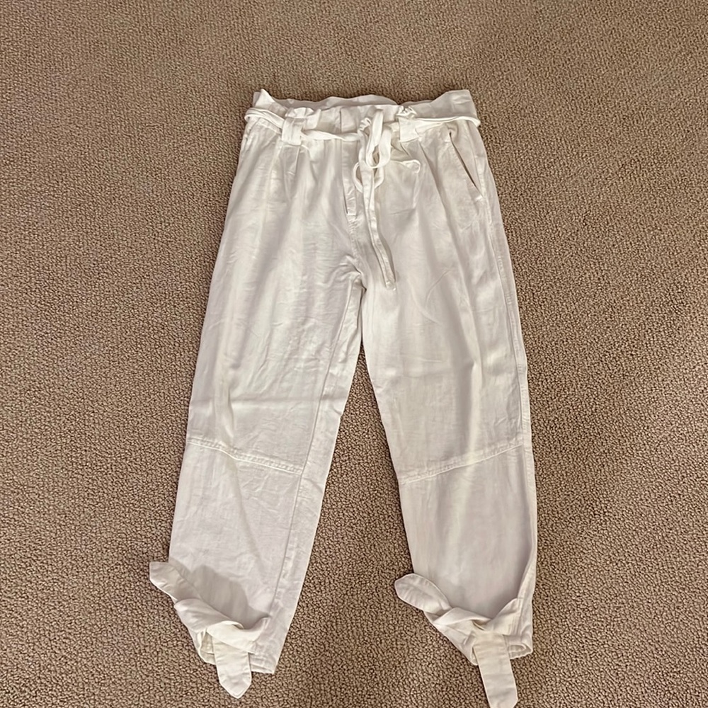 White Linen Pants - Size Medium